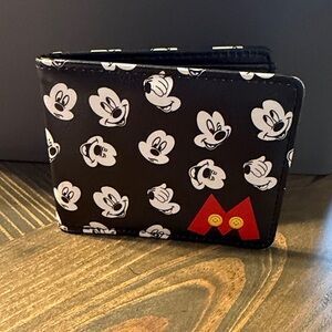 Disney Mickey Mouse Buckle Down Bi-Fold Black Wallet for Kids